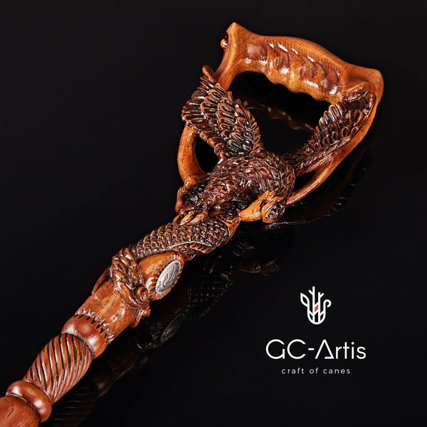 Hand carved Wooden Canes - GC-Artis Walking Sticks Canes