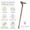 Ergonomic Palm Grip Handle Pegasus Horse Wooden Cane Walking Stick