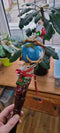 Wooden Walking Staff for Santa Claus wood carved with Reindeer Rudolph and baby Jesus