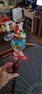 Wooden Walking Staff for Santa Claus wood carved with Reindeer Rudolph and baby Jesus