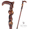 Adam and Eve Walking cane - Paradise Aple & Snake Wooden walking stick, Holy Bible plot, Religion style Christian cane for men women