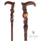 Adam and Eve Walking cane - Paradise Aple & Snake Wooden walking stick, Holy Bible plot, Religion style Christian cane for men women