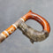 Hand Carved Wooden Walking Cane Stick - Wolf, Unique Wood crafted cane for men women, stylish gift for men womwen comfortable walking stick