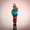 Small Wooden Walking Staff for Ms. Santa Сlaus or Santa's assistants Elf on a Globe wood carved handpainted Christmas custume acessory stick