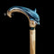 Wooden Cane Walking Stick Dolphin - Wood Carved Cane, Handpainted handle & Light shaft Sea Wave Style gift for lady or genleman