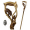 Grizzly Bear & GAZELLE Wood Carved Walking Stick Cane Light - GC-Artis Walking Sticks Canes