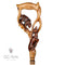 Grizzly Bear & GAZELLE Wood Carved Walking Stick Cane Light