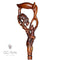 Wooden Carved Walking Cane BEAR Hunting Gazelle