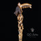 Awakening bear hand carved walking cane stick light