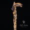 Awakening bear hand carved walking cane stick light