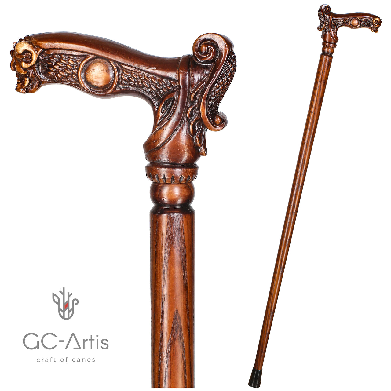 Wild Boar Unique Wooden Cane Walking Stick