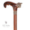 Wild Cat Gentleman Wooden Cane Walking Stick Bronze