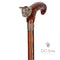 Wild Cat Gentleman Wooden Cane Walking Stick Bronze