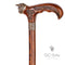 Wild Cat Gentleman Wooden Cane Walking Stick Bronze