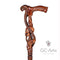 COBRA Snake with SKULL Cane Walking Stick Dark Wooden