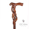 COBRA Snake with SKULL Cane Walking Stick Dark Wooden