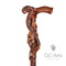 COBRA Snake with SKULL Cane Walking Stick Dark Wooden