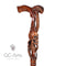 COBRA Snake with SKULL Cane Walking Stick Dark Wooden