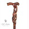 COBRA Snake with SKULL Cane Walking Stick Dark Wooden