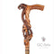 Snake Cobra & Skull wooden walking cane stick hiking Staff light