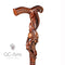 COBRA Snake with SKULL Cane Walking Stick Dark Wooden