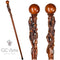 Crocodile Alligator Dark Wooden Walking Hiking Stick Cane Staff