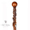 Crocodile Alligator Dark Wooden Walking Hiking Stick Cane Staff