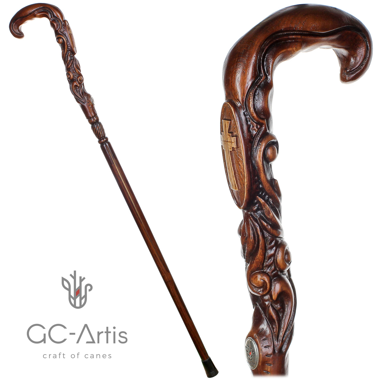Christian Cross Wooden Walking Cane pilgrim Stick