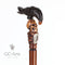 BLACK CROW & SKULL Wooden Walking Stick Goth Style