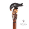 BLACK CROW & SKULL Wooden Walking Stick  Goth Style