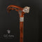 Pilot Skull Cane Walking Stick Bronze & Wooden Air forсe style