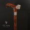 Pilot Skull Cane Walking Stick Bronze & Wooden Air forсe style