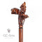 Wooden Cane Walking Stick Howling Wolf