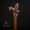 Wooden Cane Walking Stick Howling Wolf