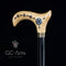 Pearl Inlay Light Wooden Walking Stick Cane
