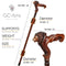 Unique Ergonomical Handle! Wooden Cane Lion Walking Stick - GC-Artis Walking Sticks Canes