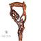 Wooden Cane Walking stick LION & IMPALA Dark