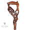 Wooden Cane Walking stick LION & IMPALA Dark