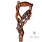 Wooden Cane Walking stick LION & IMPALA Dark