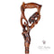 Wooden Cane Walking stick LION & IMPALA Dark