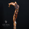 LIZARD & FLOWER Light Wooden Cane Walking Stick