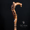 LIZARD & FLOWER Light Wooden Cane Walking Stick