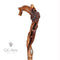 LIZARD & FLOWER Light Wooden Cane Walking Stick