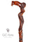 Crying Mermaid Girl Wooden Walking Stick Cane Dark