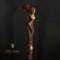 Crying Mermaid Girl Wooden Walking Stick Cane Dark