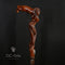 Crying Mermaid Girl Wooden Walking Stick Cane Dark