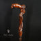 Crying Mermaid Girl Wooden Walking Stick Cane Dark