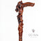 She Bear Hand carved Walking Stick Cane Dark Wood