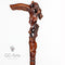 She Bear Hand carved Walking Stick Cane Dark Wood