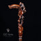 She Bear Hand carved Walking Stick Cane Dark Wood